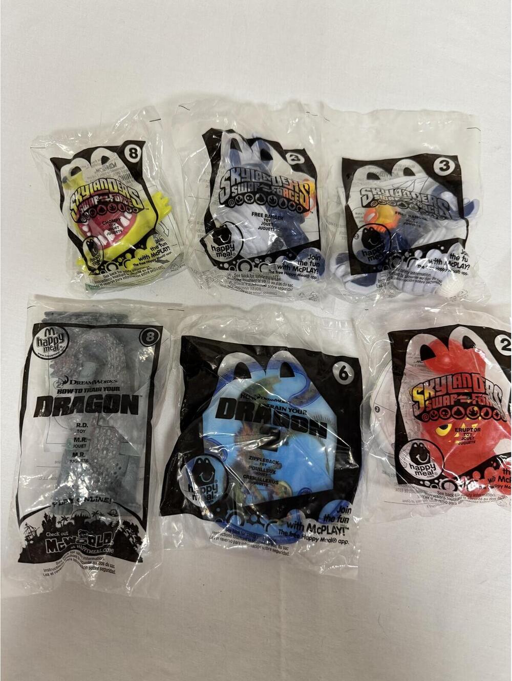 Lot of 6 McDonalds Happy Meal Toys NIP Sealed 2014 Skylanders 2010 How To Train